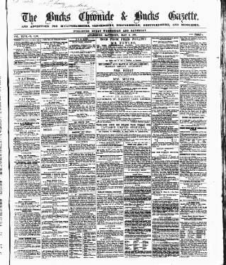 cover page of Bucks Chronicle and Bucks Gazette published on May 8, 1858