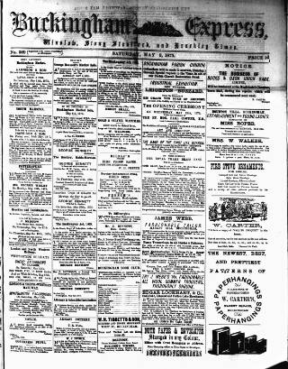cover page of Buckingham Express published on May 8, 1875