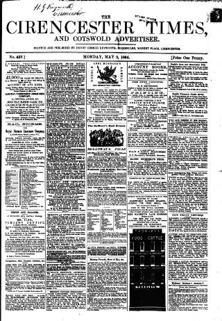cover page of Cirencester Times and Cotswold Advertiser published on May 9, 1864