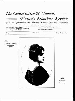 cover page of Conservative and Unionist Women's Franchise Review published on May 1, 1910