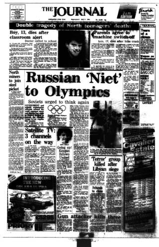 cover page of Newcastle Journal published on May 9, 1984
