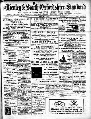 cover page of Henley & South Oxford Standard published on May 8, 1903
