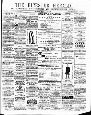 cover page of Bicester Herald published on May 8, 1891