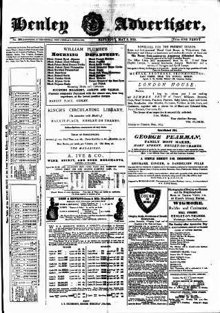 cover page of Henley Advertiser published on May 8, 1875