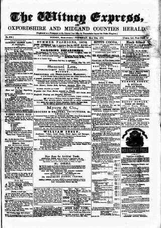 cover page of Witney Express and Oxfordshire and Midland Counties Herald published on May 8, 1873