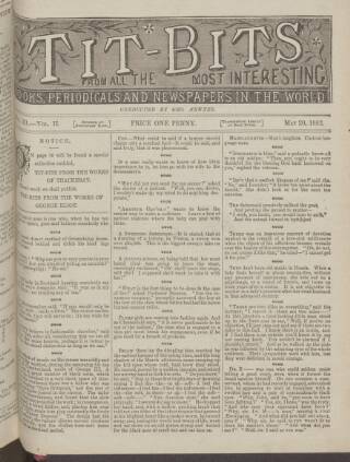 cover page of Tit-bits published on May 20, 1882