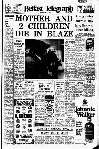 cover page of Belfast Telegraph published on May 9, 1974