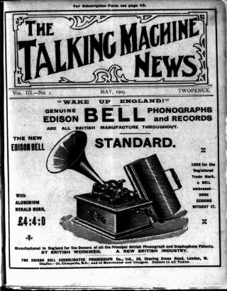 cover page of Talking Machine News published on May 1, 1905
