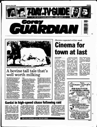 cover page of Gorey Guardian published on May 8, 1996