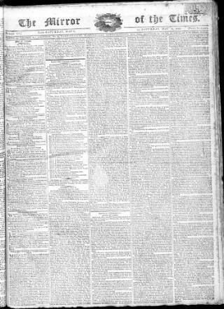 cover page of Mirror of the Times published on May 8, 1802