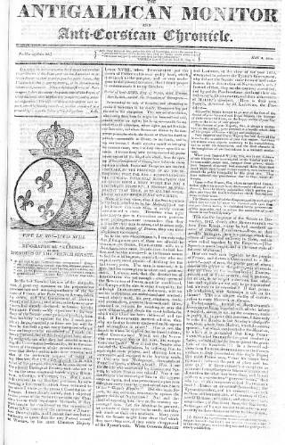 cover page of Anti-Gallican Monitor published on May 8, 1814