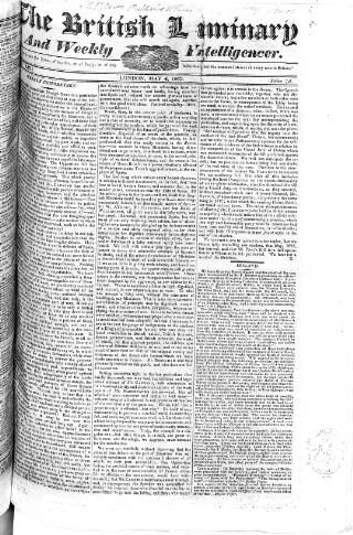 cover page of British Luminary published on May 4, 1823