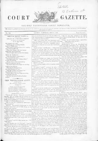 cover page of New Court Gazette published on May 8, 1841