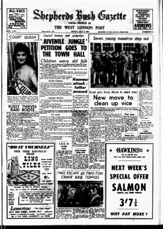 cover page of Hammersmith & Shepherds Bush Gazette published on May 8, 1959