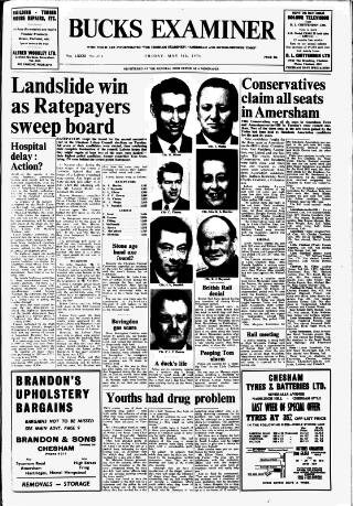 cover page of Buckinghamshire Examiner published on May 8, 1970