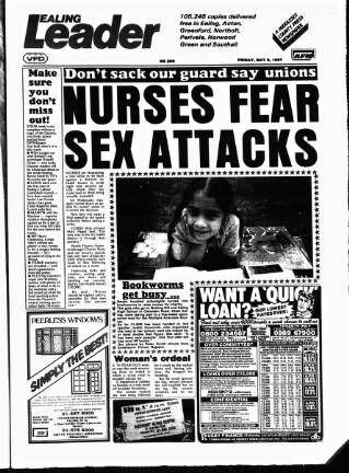 cover page of Ealing Leader published on May 8, 1987