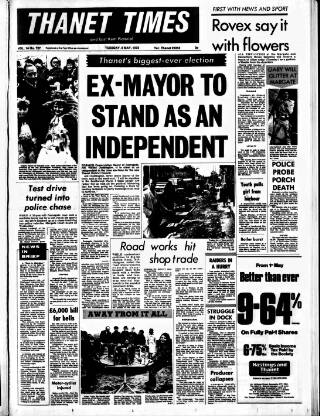 cover page of Thanet Times published on May 8, 1973