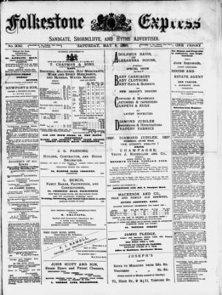 cover page of Folkestone Express, Sandgate, Shorncliffe & Hythe Advertiser published on May 8, 1897