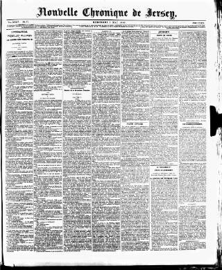cover page of Nouvelle Chronique de Jersey published on May 8, 1889