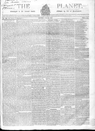 cover page of Planet published on May 8, 1842