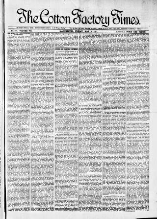 cover page of Cotton Factory Times published on May 8, 1891