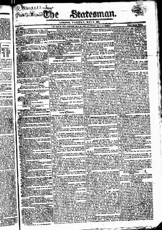 cover page of Statesman (London) published on May 8, 1821