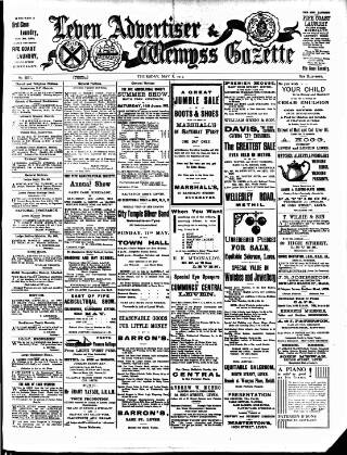 cover page of Leven Advertiser & Wemyss Gazette published on May 8, 1913