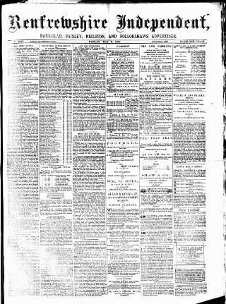 cover page of Renfrewshire Independent published on May 9, 1885