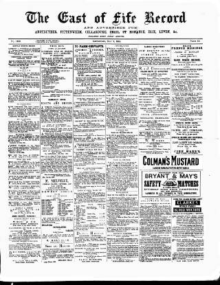 cover page of East of Fife Record published on May 9, 1884