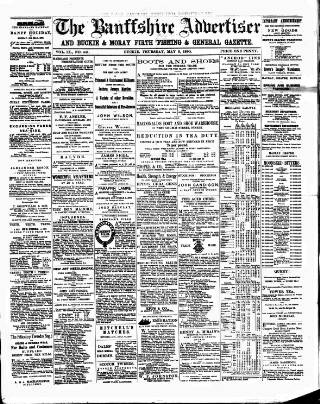 cover page of Banffshire Advertiser published on May 8, 1890