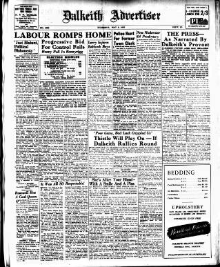 cover page of Dalkeith Advertiser published on May 8, 1952