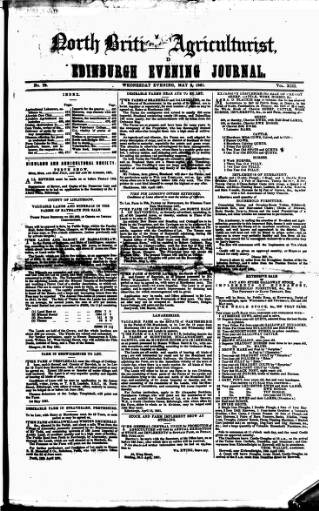 cover page of North British Agriculturist published on May 8, 1861