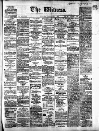 cover page of Witness (Edinburgh) published on May 8, 1847