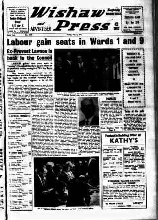 cover page of Wishaw Press published on May 8, 1970