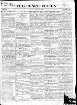 cover page of Constitution (London) published on May 12, 1822