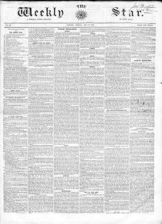cover page of Weekly Star and Bell's News published on May 17, 1857