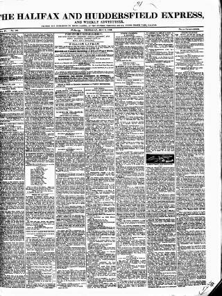 cover page of Halifax Express published on May 8, 1834