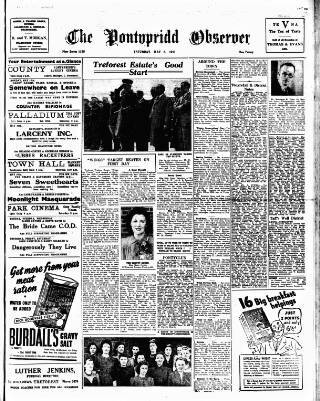 cover page of Pontypridd Observer published on May 8, 1943