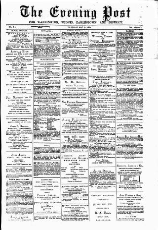 cover page of Warrington Evening Post published on May 8, 1879