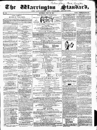 cover page of Warrington Standard and Lancashire and Cheshire Advertiser published on May 21, 1859