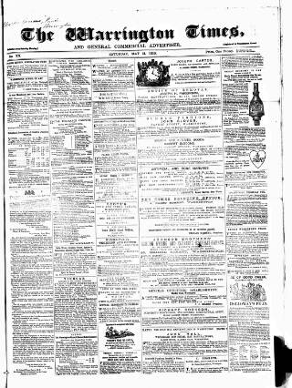 cover page of Warrington Times published on May 21, 1859