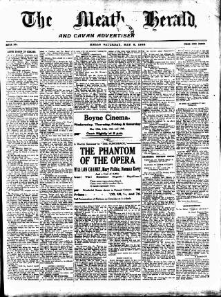 cover page of Meath Herald and Cavan Advertiser published on May 8, 1926