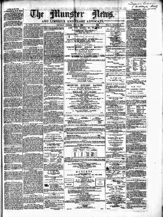 cover page of Munster News published on May 8, 1869