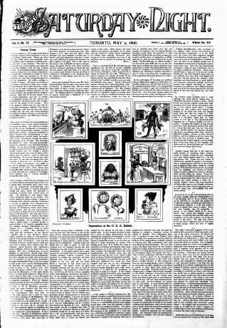 cover page of Toronto Saturday Night published on May 9, 1896