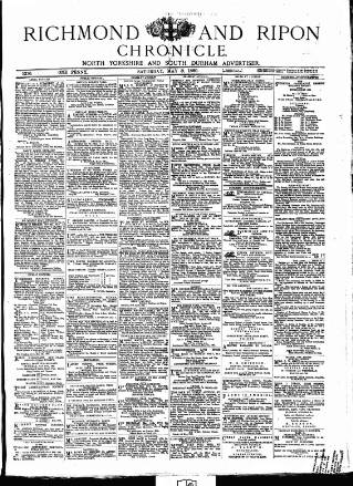 cover page of Richmond & Ripon Chronicle published on May 8, 1880