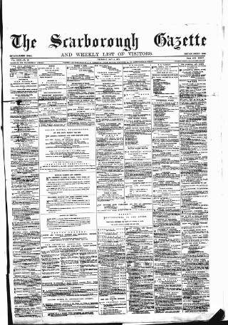 cover page of Scarborough Gazette published on May 8, 1873