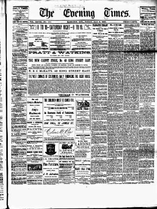 cover page of Hamilton Daily Times published on May 8, 1885