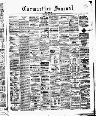 cover page of Carmarthen Journal published on May 8, 1857