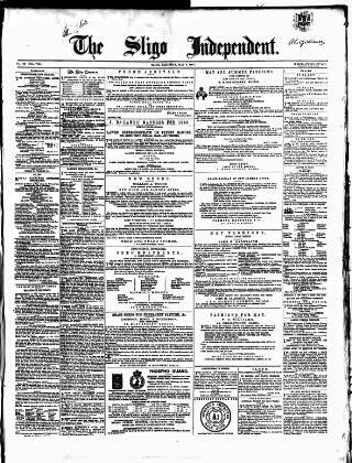 cover page of Sligo Independent published on May 9, 1863