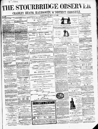 cover page of Cradley Heath & Stourbridge Observer published on May 8, 1869